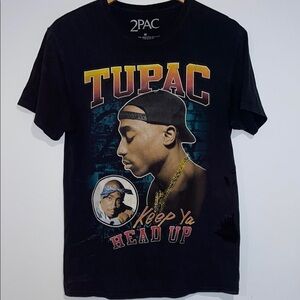 Vintage Tupac 2PAC Black Graphic Tee - Short Sleeve